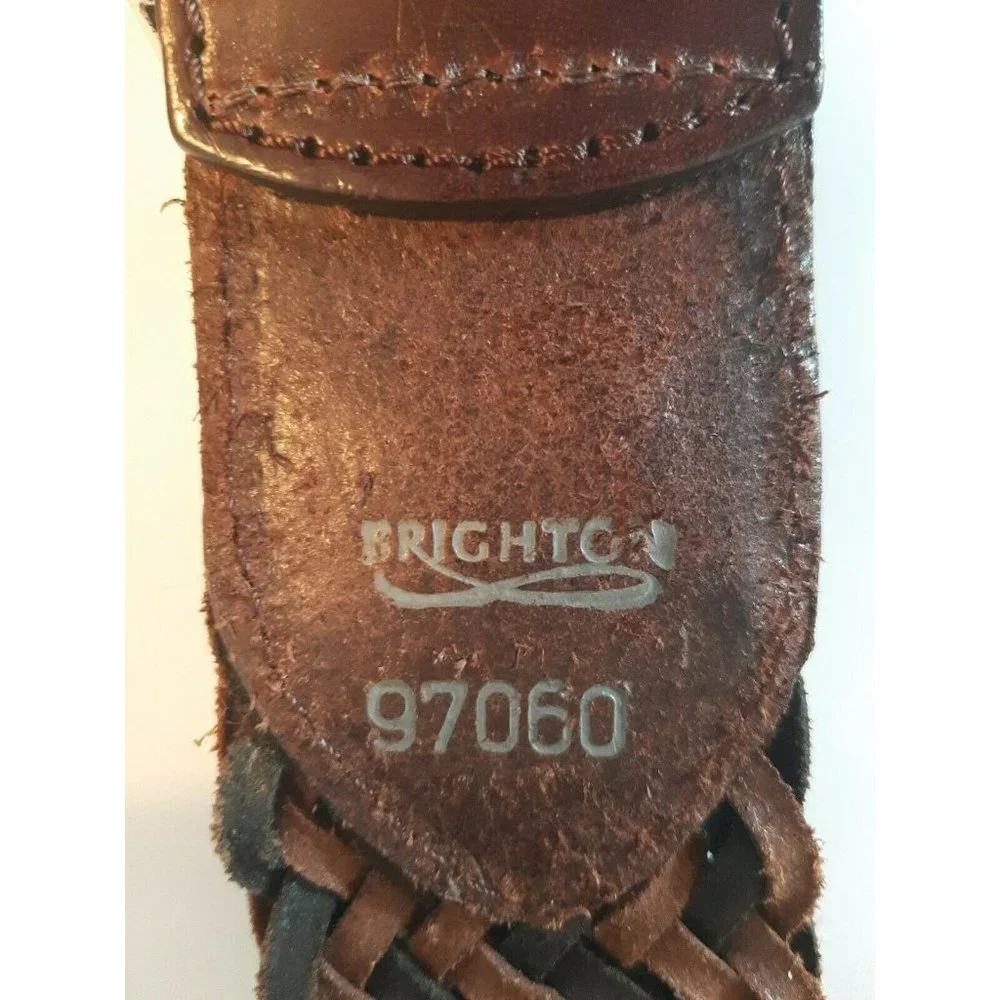Brighton Braided Belt Brown Black Silver Embossed Buckle Small 28 - Picture 3 of 7